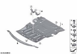 UNDERHOOD SHIELD diagram for BMW 1 Series F20 118dX