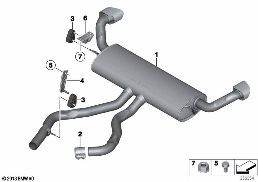 Abgasanlage hinten diagram for BMW X6 F16 40dX