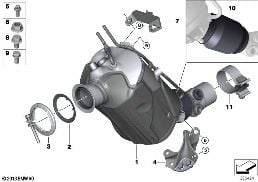 Catalizzatore/Filtro particoli Diesel diagram for BMW X5 F15 25dX