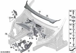 MOUNTING PARTS, ENGINE COMPARTMENT diagram for BMW X5 M F85 X5 M