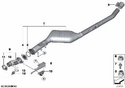 Catalizzatore/presilenziatore diagram for BMW X5 F15 25dX