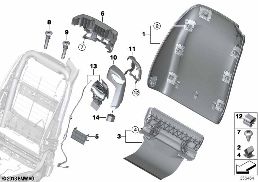 Stoel voor leuningafdekkingen diagram for BMW Rolls-Royce Spectre Coupé RR25 Spectre