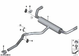 Abgasanlage hinten diagram for BMW X6 F16 40dX