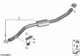 Mittelschalldämpfer diagram for BMW X6 F16 40dX
