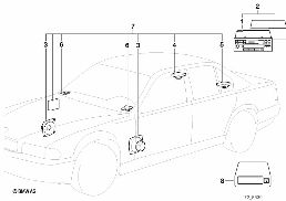 Audio-System mit CD-Wechsler diagram for BMW 7 Series E32 750iL