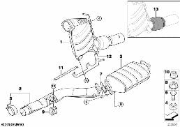 Pot catalytique/Filtre particules Diesel diagram for BMW 5 Series E60 525d