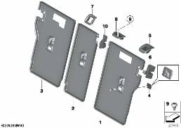Habillages d'assise de siège arrière diagram for BMW 3 Series F31 320d ed
