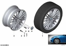 BMW LA WHEEL M DOUBLE SPOKE 460 - 17'' diagram for BMW 2 Series F22 M235i