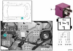 繼電器 折疊式軟頂 1 K18363 diagram for BMW MINI Cabrio R52 Cooper