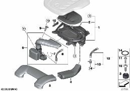 Slziatore d aspiraz./Elem.filtrante/HFM diagram for BMW X5 F15 25dX