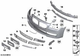 Revestimiento M delantero diagram for BMW 7 Series F02 740Li
