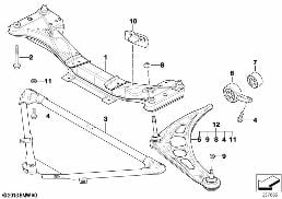 FRONT AXLE SUPPORT/WISHBONE diagram for BMW 3 Series E46 325i