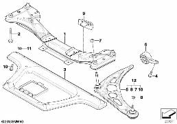 Vorderachsträger/Querlenker diagram for BMW 3 Series E46 318Ci