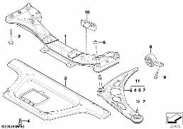 Cadre aux. avant / bras de suspension diagram for BMW Z4 E85 2.5i