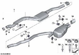 排气装置 后部 diagram for BMW 5 Series F10 LCI 520d