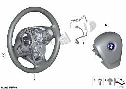 Рулевое колесо с НПБ, кожа diagram for BMW X6 F16 35i