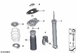 SHOCK ABSORBER, REAR diagram for BMW X1 F48 20dX