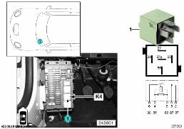 Przekaźnik dmuchawy ogrzewania K4 diagram for BMW MINI R50 Cooper