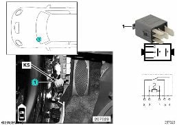 Przekaźnik pompy płynu do spryskiw. K5 diagram for BMW MINI R50 Cooper