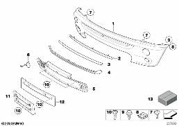 트림패널, 앞 diagram for BMW MINI Cabrio R52 Cooper S