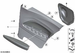 LATERAL TRIM PANEL REAR diagram for BMW 1 Series F21 116i