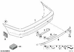 트림패널, 뒤 diagram for BMW 3 Series E46 318Ci