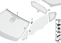 WINDOW MOUNTING PARTS diagram for BMW i8 I12 i8