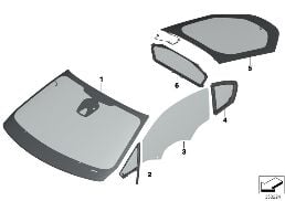 GLAZING diagram for BMW i8 I12 i8
