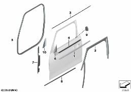 TRIM AND SEALS FOR DOOR, FRONT