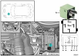 Relais Heizung Motorentlüftung K6539 diagram for BMW MINI R56 Cooper