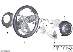 JCW STEERING WHEEL RIM, LEATHER