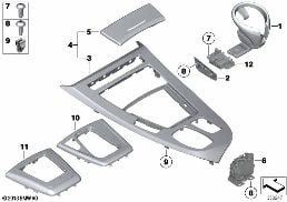 MOUNTING PARTS, CENTER CONSOLE diagram for BMW Z4 E89 30i