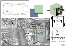 Relais Elektrolüfter K21 diagram for BMW MINI R56 Cooper