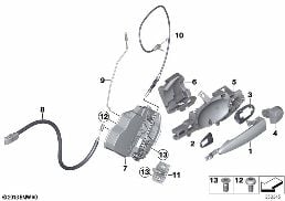 CLOSING SYSTEM, DOOR, REAR diagram for BMW X4 F26 28iX
