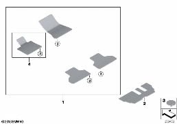 FLOOR MATS, VELOURS diagram for BMW X5 M F85 X5 M