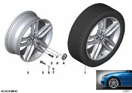 BMW LA WHEEL M DOUBLE SPOKE 461 - 18'' diagram for BMW 2 Series F22 M235i
