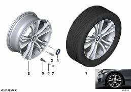 BMW LA WHEEL DOUBLE SPOKE 384 - 18'' diagram for BMW 2 Series F22 M235i