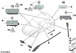 Różne światła diagram for BMW MINI R50 Cooper