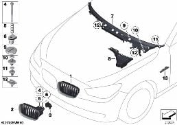 EXTERIOR TRIM / GRILL diagram for BMW 5 Series F07 GT LCI 530dX