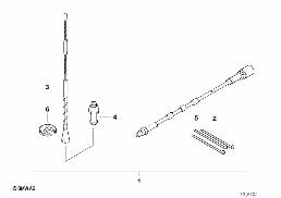 SIDE WALL AERIAL RETROFIT KIT diagram for BMW 3 Series E36 318is