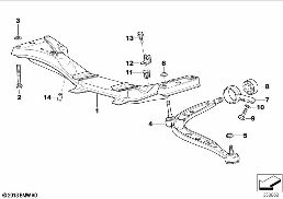 FRONT AXLE SUPPORT/WISHBONE diagram for BMW 3 Series E36 318i
