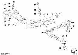 FRONT AXLE SUPPORT/WISHBONE diagram for BMW 3 Series E36 318i