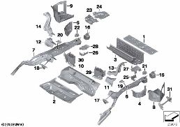 MOUNTING PARTS FOR TRUNK FLOOR PANEL