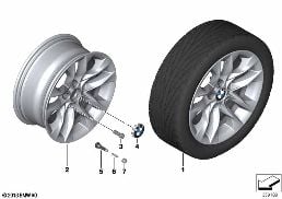 BMW LA WHEEL, V SPOKE 621 diagram for BMW X1 E84 18i