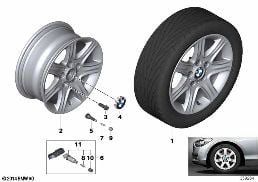 BMW LA WHEEL, STAR SPOKE 377 diagram for BMW 2 Series F22 LCI 225d