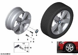 BMW LA WHEEL, STAR SPOKE 376 diagram for BMW 2 Series F22 LCI 225d