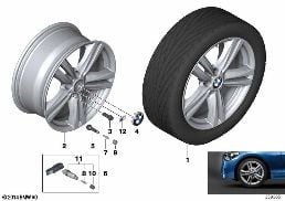 BMW LA WHEEL M STAR SPOKE 386-18'' diagram for BMW 2 Series F22 M235i