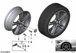 BMW LA WHEEL DOUBLE SPOKE 361-19'' diagram for BMW 2 Series F22 M235i