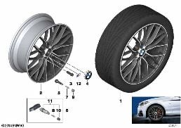 BMW LA WHEEL M DOUBLE SPOKE 405-19'' diagram for BMW 2 Series F22 M235i