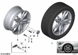 BMW LA WHEEL M DOUBLE SPOKE 436-18'' diagram for BMW 2 Series F22 M235i
